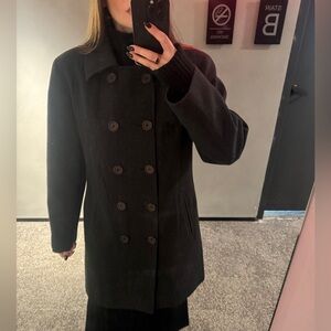 Armani Exchange Charcoal Grey Pea Coat